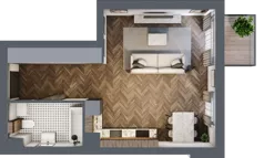 1 pokój, mieszkanie 37,96 m², piętro 1, oferta nr M7, Trybuny Ludów 3, Kraków, Podgórze Duchackie, Wola Duchacka, ul. Trybuny Ludów 3