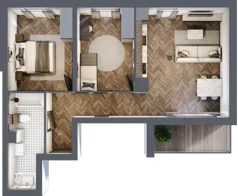 3 pokoje, mieszkanie 61,59 m², piętro 2, oferta nr M14, Trybuny Ludów 3, Kraków, Podgórze Duchackie, Wola Duchacka, ul. Trybuny Ludów 3