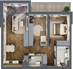 3 pokoje, mieszkanie 64,94 m², piętro 1, oferta nr M13, Trybuny Ludów 3, Kraków, Podgórze Duchackie, Wola Duchacka, ul. Trybuny Ludów 3