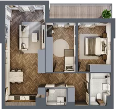 3 pokoje, mieszkanie 65,29 m², piętro 2, oferta nr M22, Trybuny Ludów 3, Kraków, Podgórze Duchackie, Wola Duchacka, ul. Trybuny Ludów 3