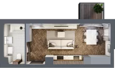 1 pokój, mieszkanie 28,09 m², piętro 1, oferta nr M6, Trybuny Ludów 3, Kraków, Podgórze Duchackie, Wola Duchacka, ul. Trybuny Ludów 3