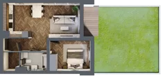 2 pokoje, mieszkanie 46,35 m², parter, oferta nr M3, Trybuny Ludów 3, Kraków, Podgórze Duchackie, Wola Duchacka, ul. Trybuny Ludów 3