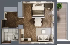 1 pokój, apartament 39,16 m², piętro 3, oferta nr B1.36, Zdrojowa Park, Busko-Zdrój, ul. Prof. W. Grotta