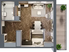 1 pokój, apartament 45,17 m², piętro 3, oferta nr B1.27, Zdrojowa Park, Busko-Zdrój, ul. Prof. W. Grotta