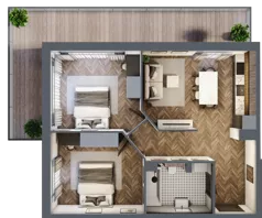 3 pokoje, apartament 59,45 m², piętro 3, oferta nr B1.35, Zdrojowa Park, Busko-Zdrój, ul. Prof. W. Grotta