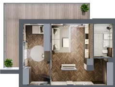 2 pokoje, mieszkanie 47,80 m², parter, oferta nr B1.8, Zdrojowa Park, Busko-Zdrój, ul. Prof. W. Grotta