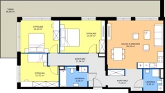 4 pokoje, mieszkanie 99,21 m², piętro 1, oferta nr B2.18, Zdrojowa Park bud. 2, Busko-Zdrój, ul. Prof. W. Grotta