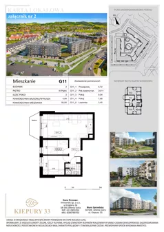 3 pokoje, mieszkanie 50,00 m², piętro 3, oferta nr G11, Kiepury 33, Jelenia Góra, Zabobrze, ul. Jana Kiepury