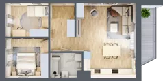 3 pokoje, mieszkanie 61,38 m², piętro 4, oferta nr A15, Kiepury 33, Jelenia Góra, Zabobrze, ul. Jana Kiepury