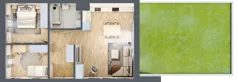 3 pokoje, mieszkanie 61,38 m², parter, oferta nr B01, Kiepury 33, Jelenia Góra, Zabobrze, ul. Jana Kiepury