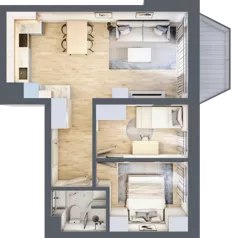 3 pokoje, mieszkanie 49,76 m², piętro 2, oferta nr A08, Kiepury 33, Jelenia Góra, Zabobrze, ul. Jana Kiepury