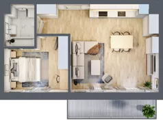 2 pokoje, mieszkanie 49,22 m², piętro 1, oferta nr D03, Kiepury 33, Jelenia Góra, Zabobrze, ul. Jana Kiepury