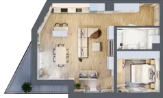 2 pokoje, mieszkanie 65,70 m², piętro 1, oferta nr E04, Kiepury 33, Jelenia Góra, Zabobrze, ul. Jana Kiepury