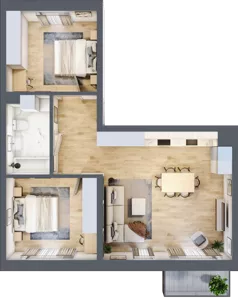 3 pokoje, mieszkanie 67,84 m², piętro 2, oferta nr F06, Kiepury 33, Jelenia Góra, Zabobrze, ul. Jana Kiepury