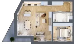 2 pokoje, mieszkanie 65,78 m², piętro 2, oferta nr E09, Kiepury 33, Jelenia Góra, Zabobrze, ul. Jana Kiepury