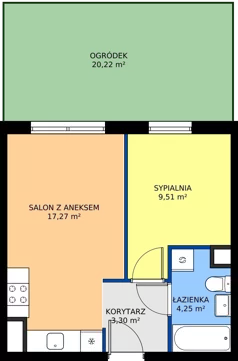 2 pokoje, mieszkanie 34,33 m², parter, oferta nr C11-5, Osiedle Latawców, Wrocław, Psie Pole-Zawidawie, Psie Pole, ul. Grodzieńska