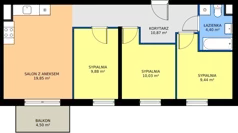 4 pokoje, mieszkanie 64,45 m², parter, oferta nr C12-1, Osiedle Latawców, Wrocław, Psie Pole-Zawidawie, Psie Pole, ul. Grodzieńska