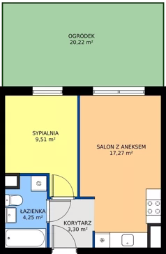 2 pokoje, mieszkanie 34,33 m², parter, oferta nr C12-2, Osiedle Latawców, Wrocław, Psie Pole-Zawidawie, Psie Pole, ul. Grodzieńska