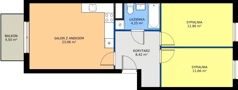 3 pokoje, mieszkanie 60,25 m², piętro 1, oferta nr D15-8, Osiedle Latawców, Wrocław, Psie Pole-Zawidawie, Psie Pole, ul. Grodzieńska