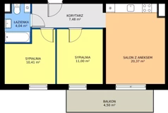 3 pokoje, mieszkanie 53,30 m², piętro 1, oferta nr D13-10, Osiedle Latawców, Wrocław, Psie Pole-Zawidawie, Psie Pole, ul. Grodzieńska