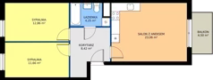 3 pokoje, mieszkanie 60,25 m², piętro 1, oferta nr D14-11, Osiedle Latawców, Wrocław, Psie Pole-Zawidawie, Psie Pole, ul. Grodzieńska