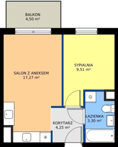 2 pokoje, mieszkanie 34,33 m², piętro 1, oferta nr D15-11, Osiedle Latawców, Wrocław, Psie Pole-Zawidawie, Psie Pole, ul. Grodzieńska