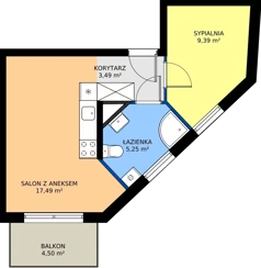 2 pokoje, mieszkanie 35,62 m², piętro 2, oferta nr D15-21, Osiedle Latawców, Wrocław, Psie Pole-Zawidawie, Psie Pole, ul. Grodzieńska