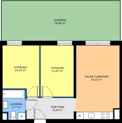 3 pokoje, mieszkanie 50,70 m², parter, oferta nr D14-4, Osiedle Latawców, Wrocław, Psie Pole-Zawidawie, Psie Pole, ul. Grodzieńska