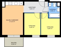 3 pokoje, mieszkanie 45,65 m², parter, oferta nr D14-6, Osiedle Latawców, Wrocław, Psie Pole-Zawidawie, Psie Pole, ul. Grodzieńska