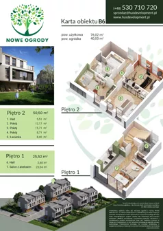 4 pokoje, mieszkanie 76,02 m², piętro 1, oferta nr 6B, Nowe Ogrody, Warszawa, Wawer, Zerzeń, ul. Kuligowska 3B