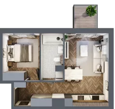 2 pokoje, mieszkanie 39,50 m², parter, oferta nr M05, Punkt Wola, Kraków, Podgórze Duchackie, Wola Duchacka, ul. Trybuny Ludów 15