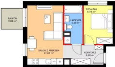 2 pokoje, mieszkanie 39,13 m², piętro 3, oferta nr M46, Punkt Wola, Kraków, Podgórze Duchackie, Wola Duchacka, ul. Trybuny Ludów 15