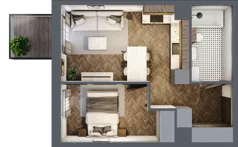 2 pokoje, mieszkanie 36,70 m², piętro 1, oferta nr M16, Punkt Wola, Kraków, Podgórze Duchackie, Wola Duchacka, ul. Trybuny Ludów 15