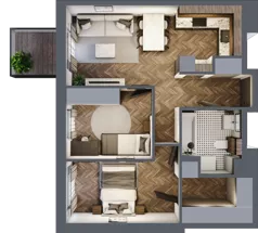 3 pokoje, mieszkanie 52,03 m², piętro 3, oferta nr M43, Punkt Wola, Kraków, Podgórze Duchackie, Wola Duchacka, ul. Trybuny Ludów 15