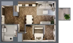 2 pokoje, mieszkanie 43,44 m², piętro 2, oferta nr M39, Punkt Wola, Kraków, Podgórze Duchackie, Wola Duchacka, ul. Trybuny Ludów 15