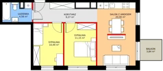 3 pokoje, mieszkanie 55,49 m², piętro 1, oferta nr M25, Punkt Wola, Kraków, Podgórze Duchackie, Wola Duchacka, ul. Trybuny Ludów 15