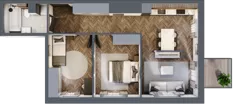 3 pokoje, mieszkanie 55,49 m², piętro 1, oferta nr M25, Punkt Wola, Kraków, Podgórze Duchackie, Wola Duchacka, ul. Trybuny Ludów 15