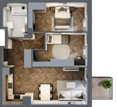 3 pokoje, mieszkanie 56,70 m², piętro 1, oferta nr M20, Punkt Wola, Kraków, Podgórze Duchackie, Wola Duchacka, ul. Trybuny Ludów 15