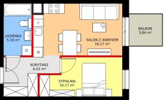 2 pokoje, mieszkanie 37,53 m², piętro 3, oferta nr M48, Punkt Wola, Kraków, Podgórze Duchackie, Wola Duchacka, ul. Trybuny Ludów 15
