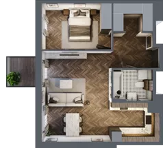 2 pokoje, mieszkanie 52,78 m², piętro 2, oferta nr M28, Punkt Wola, Kraków, Podgórze Duchackie, Wola Duchacka, ul. Trybuny Ludów 15