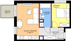 2 pokoje, mieszkanie 39,13 m², piętro 1, oferta nr M17, Punkt Wola, Kraków, Podgórze Duchackie, Wola Duchacka, ul. Trybuny Ludów 15