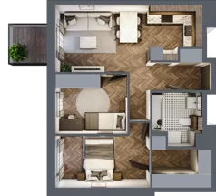 3 pokoje, mieszkanie 52,02 m², piętro 1, oferta nr M14, Punkt Wola, Kraków, Podgórze Duchackie, Wola Duchacka, ul. Trybuny Ludów 15