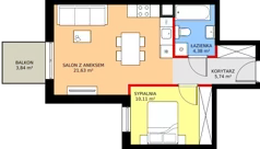 2 pokoje, mieszkanie 41,86 m², piętro 2, oferta nr M41, Punkt Wola, Kraków, Podgórze Duchackie, Wola Duchacka, ul. Trybuny Ludów 15
