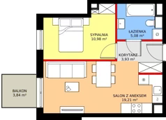 2 pokoje, mieszkanie 39,20 m², piętro 3, oferta nr M56, Punkt Wola, Kraków, Podgórze Duchackie, Wola Duchacka, ul. Trybuny Ludów 15