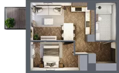 2 pokoje, mieszkanie 36,70 m², piętro 1, oferta nr M15, Punkt Wola, Kraków, Podgórze Duchackie, Wola Duchacka, ul. Trybuny Ludów 15