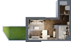 1 pokój, mieszkanie 26,31 m², parter, oferta nr M57, Punkt Wola, Kraków, Podgórze Duchackie, Wola Duchacka, ul. Trybuny Ludów 15