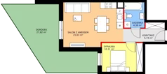 2 pokoje, mieszkanie 41,86 m², parter, oferta nr M13, Punkt Wola, Kraków, Podgórze Duchackie, Wola Duchacka, ul. Trybuny Ludów 15