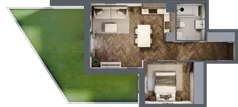 2 pokoje, mieszkanie 41,86 m², parter, oferta nr M13, Punkt Wola, Kraków, Podgórze Duchackie, Wola Duchacka, ul. Trybuny Ludów 15