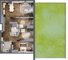4 pokoje, mieszkanie 75,43 m², parter, oferta nr M07, Punkt Wola, Kraków, Podgórze Duchackie, Wola Duchacka, ul. Trybuny Ludów 15