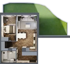 2 pokoje, mieszkanie 45,22 m², parter, oferta nr M09, Punkt Wola, Kraków, Podgórze Duchackie, Wola Duchacka, ul. Trybuny Ludów 15